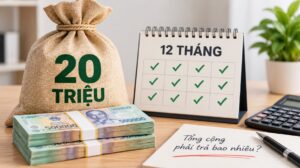 Vay 20 triệu trong 12 tháng tổng cộng phải trả bao nhiêu